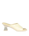 Miista Synthia Beige Sandals Woman Sandals Light Yellow Size 10.5 Calfskin In Yellow