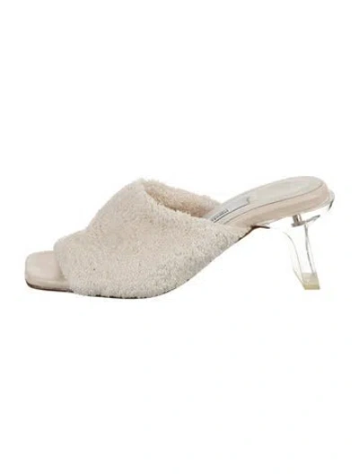 Pre-owned Miista Terry Cloth Slides In White