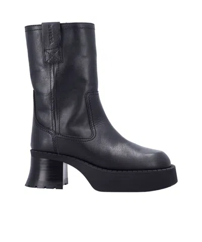Miista Thick Heeled Short Boots In Black