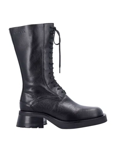 Miista Vel Anfibio String Boot In Black