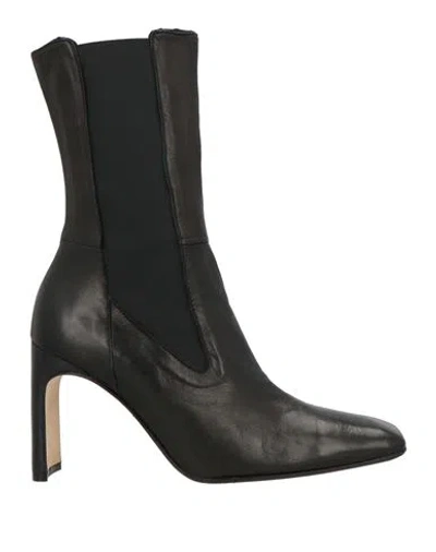 Miista Woman Ankle Boots Black Size 7.5 Leather