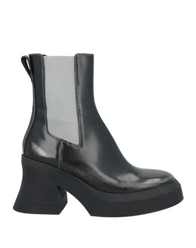 Miista Woman Ankle Boots Black Size 7.5 Leather