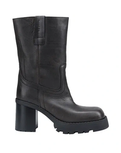 Miista Woman Ankle Boots Dark Brown Size 6.5 Calfskin