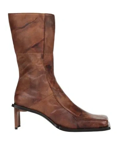Miista Woman Ankle Boots Tan Size 10.5 Soft Leather In Brown