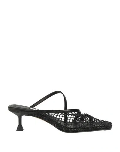 Miista Woman Mules & Clogs Black Size 6.5 Textile Fibers