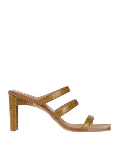 Miista Woman Sandals Military Green Size 5.5 Leather