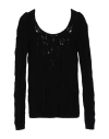 Miista Woman Sweater Black Size 2 Viscose, Polyester In Black