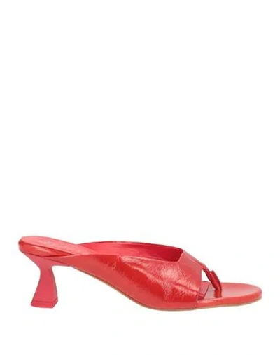 Miista Woman Thong Sandal Red Size 8.5 Leather