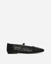 Miista Yeida Leather Ballerina Shoes In Black