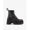 Miista Womens Black Annelise Contrast-stitch Leather Heeled Ankle Boots In Black
