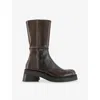 Miista 40mm Dahlia Zip Boots In Brown