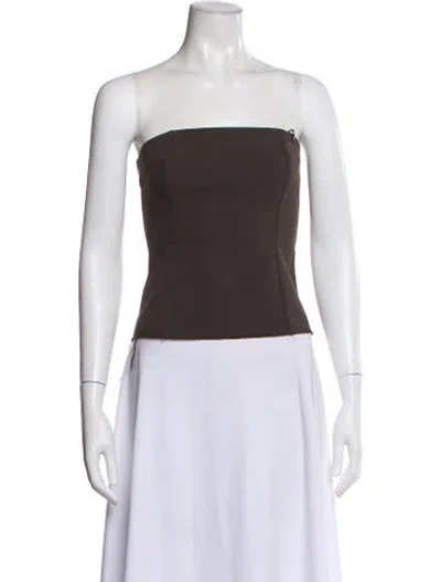 Pre-owned Miista Wool Strapless Top In Gray