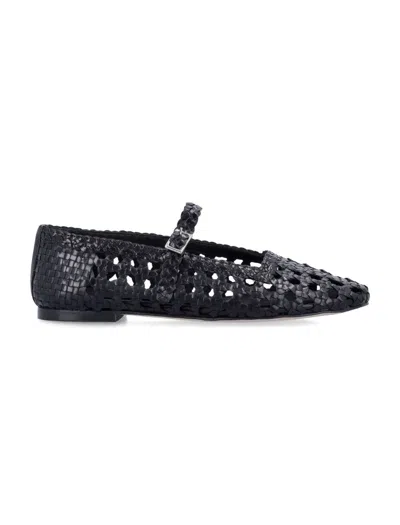 Miista Woven Leather Ballerinas With Adjustable Strap