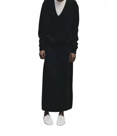 Mijeong Park Cashmere Blend Knit Midi Skirt In Black