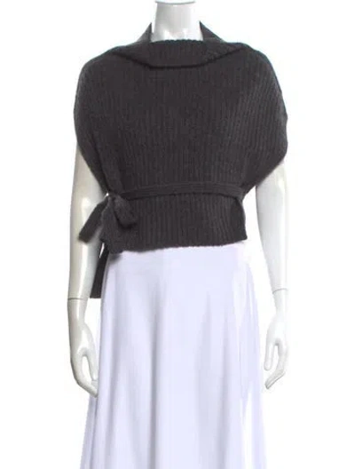 Pre-owned Mijeong Park Cowl Neck Sweater In Gray