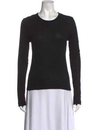 Pre-owned Mijeong Park Crew Neck Long Sleeve Top In Black
