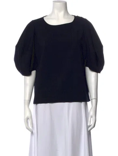 Pre-owned Mijeong Park Crew Neck Short Sleeve Top In Black