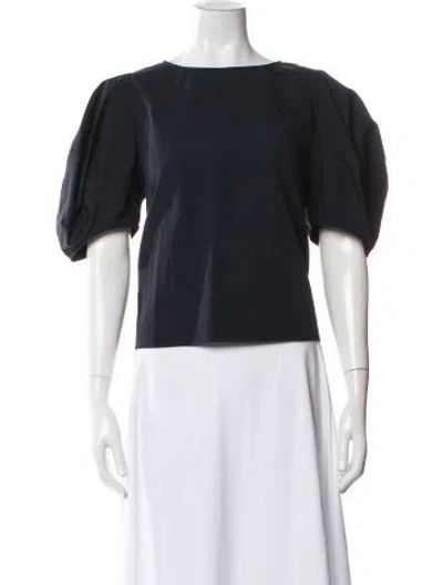 Pre-owned Mijeong Park Crew Neck Short Sleeve Top In Blue