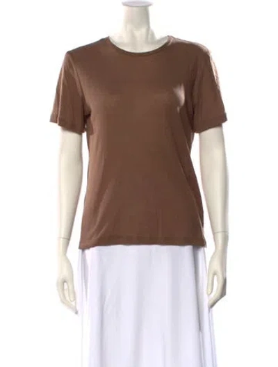 Pre-owned Mijeong Park Crew Neck Short Sleeve T-shirt In Brown