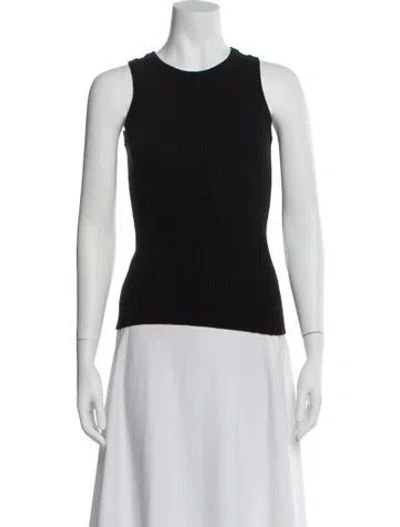 Pre-owned Mijeong Park Crew Neck Sleeveless Top In Black