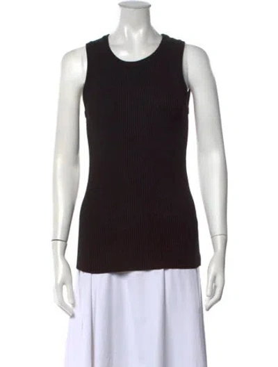 Pre-owned Mijeong Park Crew Neck Sleeveless Top In Black