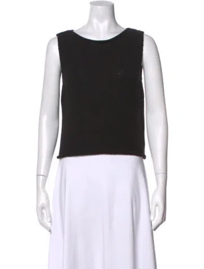 Pre-owned Mijeong Park Crew Neck Sleeveless Top In Black