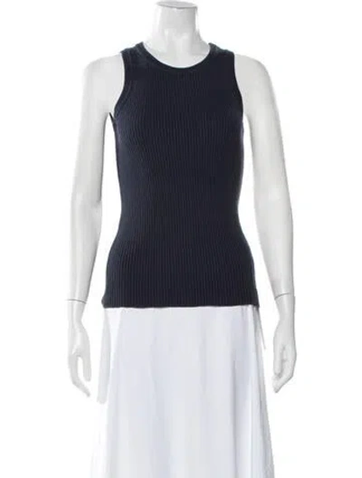 Pre-owned Mijeong Park Crew Neck Sleeveless Top In Blue
