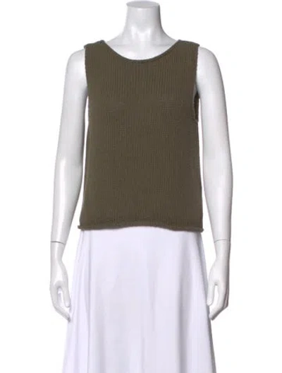 Pre-owned Mijeong Park Crew Neck Sleeveless Top In Green