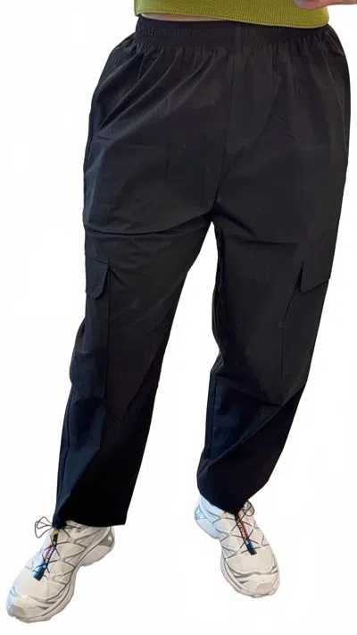 Mijeong Park Elasticated Cargo Pants In Black