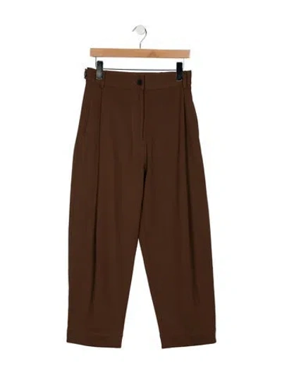 Pre-owned Mijeong Park High-rise Wide Leg Jeans In Brown