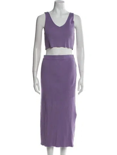 Pre-owned Mijeong Park Linen Skirt Set In Purple