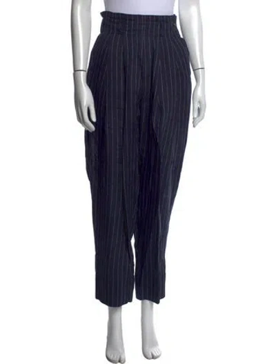 Pre-owned Mijeong Park Linen Wide Leg Pants In Blue