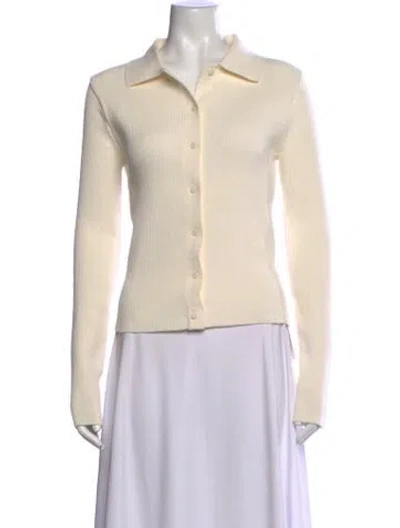 Pre-owned Mijeong Park Long Sleeve Button-up Top In Neutrals