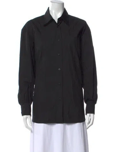 Pre-owned Mijeong Park Long Sleeve Button-up Top W/ Tags In Black