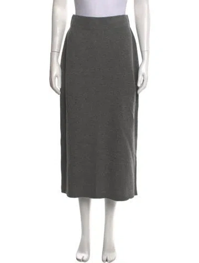 Pre-owned Mijeong Park Merino Wool Long Skirt W/ Tags In Grey