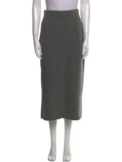Pre-owned Mijeong Park Merino Wool Midi Length Skirt In Gray