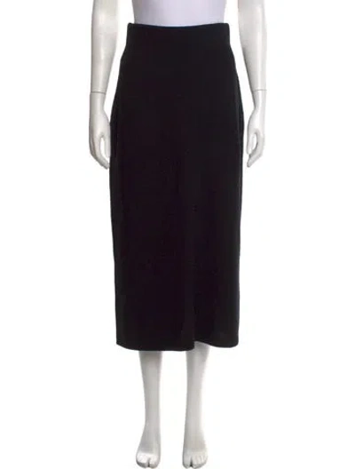 Pre-owned Mijeong Park Merino Wool Midi Length Skirt W/ Tags In Black