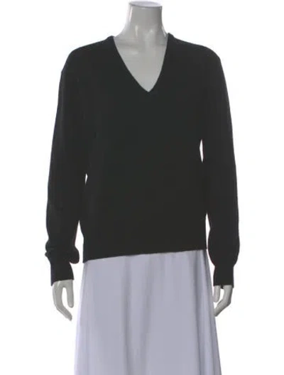 Pre-owned Mijeong Park Merino Wool V-neck Sweater In Gray