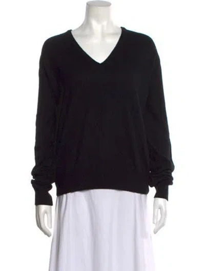 Pre-owned Mijeong Park Merino Wool V-neck Sweater W/ Tags In Black