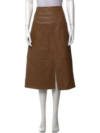 Pre-owned Mijeong Park Midi Length Skirt In Brown