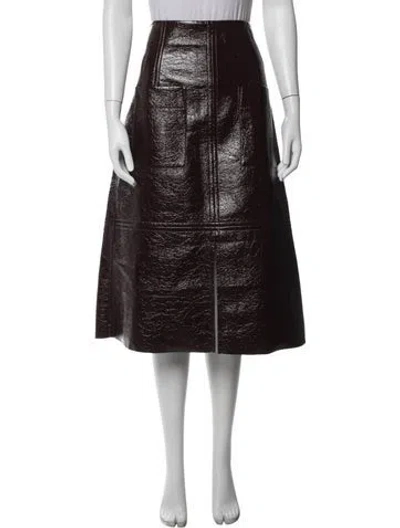Pre-owned Mijeong Park Midi Length Skirt In Burgundy