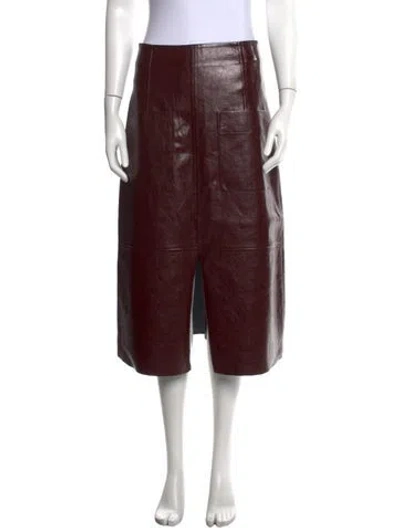 Pre-owned Mijeong Park Midi Length Skirt In Burgundy