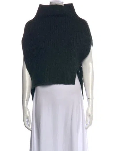 Pre-owned Mijeong Park One-shoulder Long Sleeve Top In Green