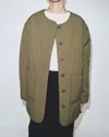 MIJEONG PARK REVERSIBLE PADDED JACKET IN OLIVE/ CREAM