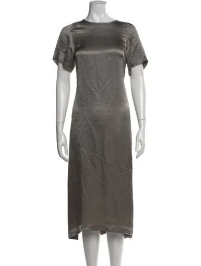 Pre-owned Mijeong Park Scoop Neck Long Dress In Gray