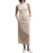 Mijeong Park Split Back Midi Skirt In Beige In Beige