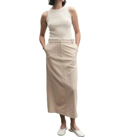 Mijeong Park Split Back Midi Skirt In Beige