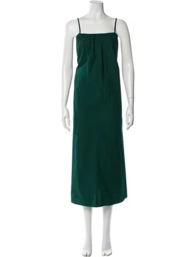 Pre-owned Mijeong Park Square Neckline Long Dress In Green