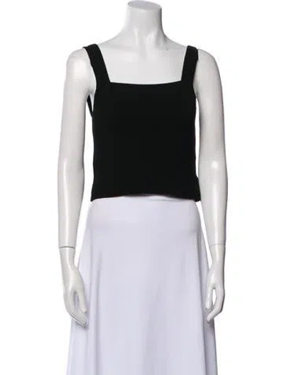 Pre-owned Mijeong Park Square Neckline Sleeveless Crop Top In Black