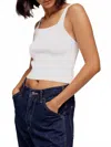 Mijeong Park Strap Knit Cropped Top In White In Pink